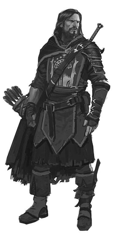 A Human Ranger, exiled from his home, wanders the wilderness