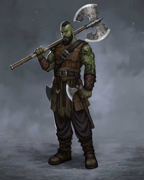 Half-Orcs are all too happy to use the assumptions of other races to intimidate their way through a situation, but they aren't afraid to cleave you in two either