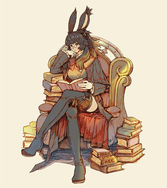 A Viera quietly ponders why all races don't live in the forest as hunter-gathers like themselves