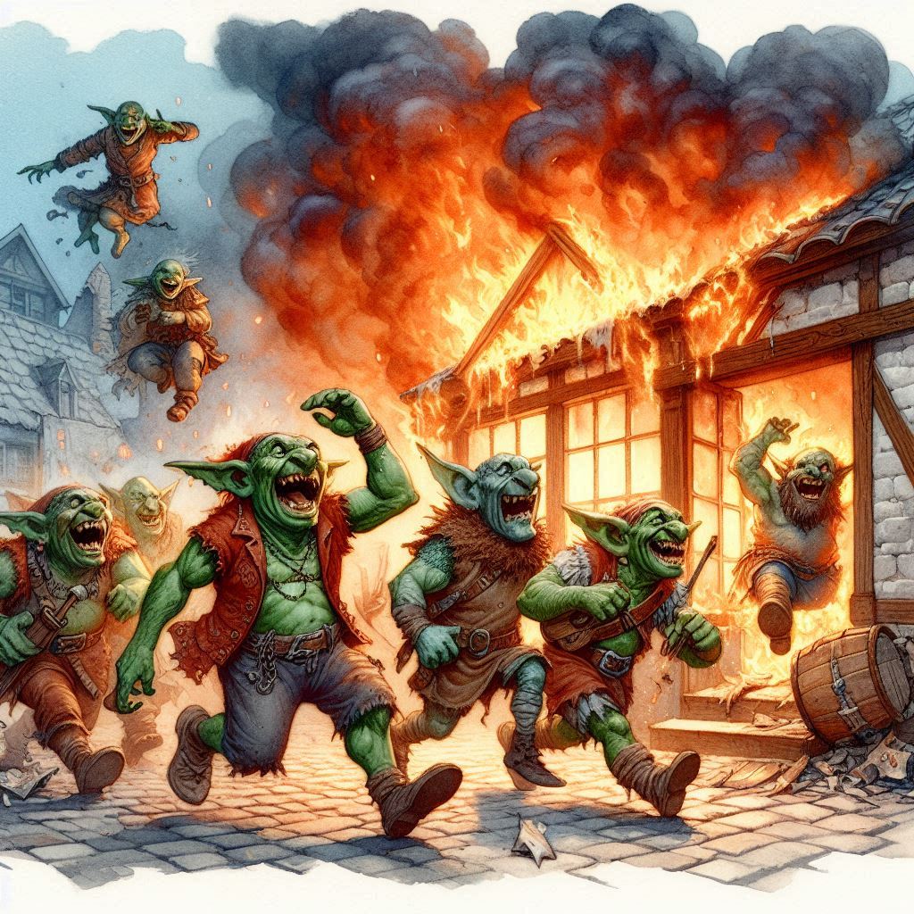 Goblins frequently take what they see as theirs, and burn the rest.